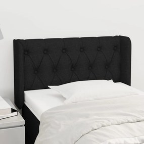 Cabeceira de cama c/ abas tecido 83x16x78/88 cm preto