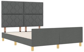 Cama vidaXL Cinza Escuro 140x200 cm em Tecido