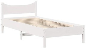 Estrutura de cama com gavetas 90x190 cm pinho maciço branco