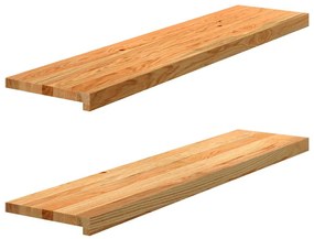 Soleiras da janela 2 pcs 110x25x2 cm carvalho castanho-claro