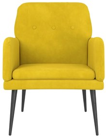 Cadeira c/ apoio de braços 62x79x79 cm veludo amarelo