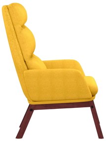 Cadeira de descanso tecido amarelo mostarda