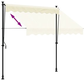 Toldo retrátil 200x150 cm tecido e aço cor creme