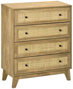 Cómoda Picasso com 4 Gavetas em Vime - Design Natura