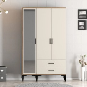 Guarda-Roupa Kumsal RT – Nogueira & Creme – 120x47,5x201,4 cm