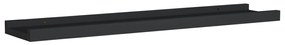 Unidade de prateleiras com rebordo 2 pcs 60x9x3 cm MDF preto