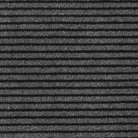 Capacho às riscas preto e cinzento 90x150 cm