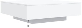 Mesa de centro com luzes LED 100x100x31 cm branco