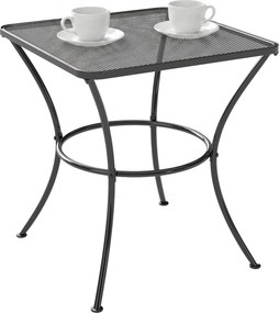Outsunny Mesa Auxiliar Jardim Quadrada Exterior Metal Resistente Pátio Varanda 45x45x50cm Preto | Aosom Portugal