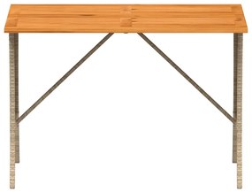 3 pcs conjunto de jantar p/ jardim com almofadões vime PE bege