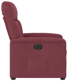 Poltrona elétrica reclinável tecido vermelho tinto