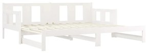 Estrutura sofá-cama de puxar 2x(90x200) cm pinho maciço branco