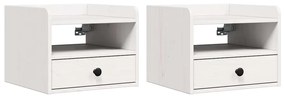 Mesas de cabeceira com gaveta 2 pcs Branco 38 x 36 x 29,5 cm