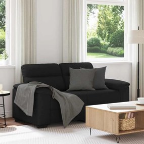 vidaXL Sofá de 2 lugares tecido 120 cm preto