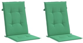 Almofadões para cadeiras altas de jardim 2 pcs tecido verde