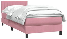 Cama com molas/colchão 100x220 cm veludo Rosa