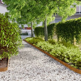 Bordas de relvado 10 pcs 10x103 cm aço corten flexível