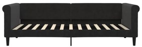 Sofá-cama com gavetão e gavetas 90x200 cm veludo preto