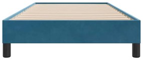 Estrutura de cama sem colchão 90x220 cm veludo azul-escuro