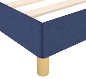 Estrutura de cama com cabeceira 200x200 cm tecido azul