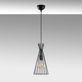 Candeeiro de Teto Mezopotamya – Preto – Diâmetro 20 cm, Altura 136 cm