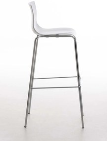Banco de bar Hoover em plástico e com estrutura cromada 43 x 100 x 48 cm Branco