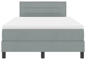 Cama Box Spring com Colchão Cinza Claro 120x200 cm Tecido
