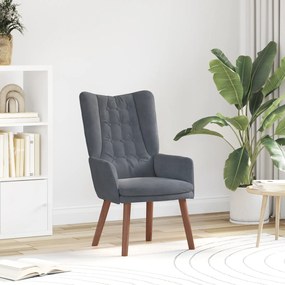 vidaXL Cadeira Relaxante Cinza Escuro Veludo