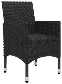9 pcs conjunto de jantar para jardim preto
