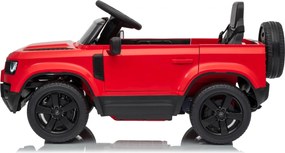 Carro elétrico para Crianças 12V 4x4 Land Rover Defender Rodas de espuma EVA, Assento Couro ecológico, Controlo remoto Vermelho