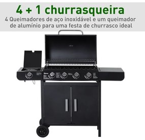 Churrasqueira a Gás 14,4KW com 5 Queimadores