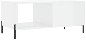 Mesa de centro 90x50x40 cm madeira processada branco brilhante