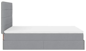 Estrutura de cama otomana com colchão 140x190 cm cinzento claro