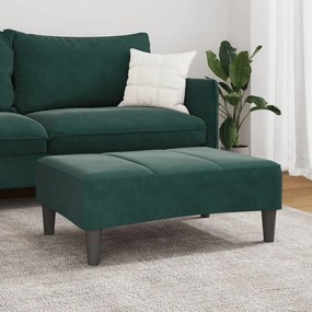 Apoio de pés 77x55x31 cm veludo verde-escuro