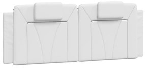 Estrutura cama c/ cabeceira couro artificial 140x190 cm branco