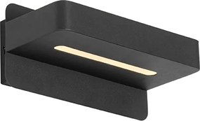 Candeeiro de parede moderno preto com LED, USB e interruptor - Ted