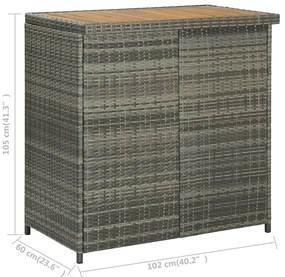 3 pcs conjunto de bar vime PE cinzento
