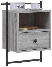 Mesas cabeceira 2 pcs 40x30x61cm deriv. madeira cinzento sonoma