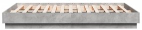 Estrutura de cama com luzes LED 135x190 cm cinzento cimento