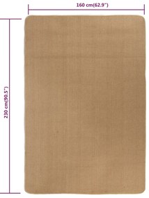 Tapete de divisão em juta com apoio de látex 160x230 cm natural