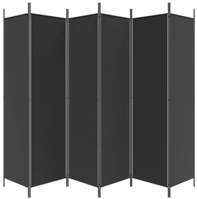 Divisória de quarto com 6 painéis 300x200 cm tecido preto