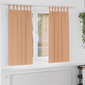 Cortinas opacas 2 pcs Castanho-claro 175 x 140 cm Poliéster