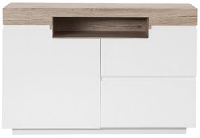 Aparador com 2 gavetas e 1 porta branco e cor de madeira clara MARLIN Beliani