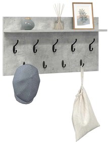 Cabideiro de Parede Cinzento cimento 80 x 40 x 12 cm