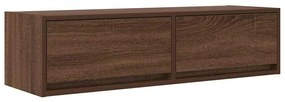 Estante de TV vidaXL Castanho Carvalho 100x31x25,5 cm Madeira de Engen