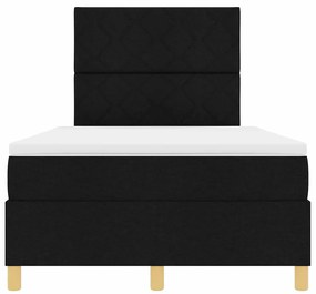Cama Box Spring com Colchão e LED Preto 120x190 cm Tecido
