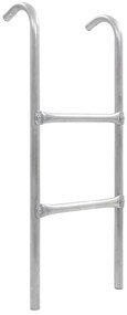 Escada de 2 degraus para trampolim 72 cm aço prateado (adequado para 6