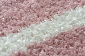 Tapete BERBER TROIK A0010 cor de rosa/branco Franjas berbere marroquino shaggy