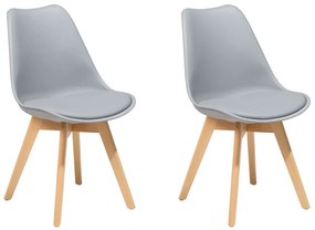 Conjunto de 2 cadeiras de jantar em cinzento DAKOTA II Beliani