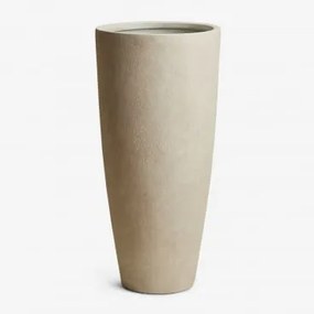 Vaso De Flores Exterior Em Cimento Paige Ø35 Cm - ↑80 Cm & Off-white - Sklum